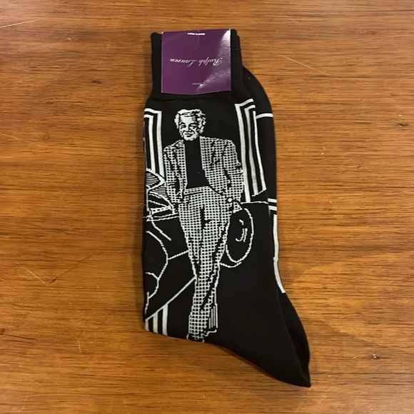 Purple Label Polo Ralph Lauren Portrait Art Deco Car Bugatti Japan Socks Mens L - Picture 9 of 16
